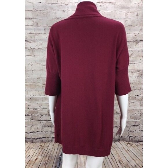 Chicos Cardigan Size 2 Sweater Angora Blend Open Front Cranberry EUC - Picture 5 of 10